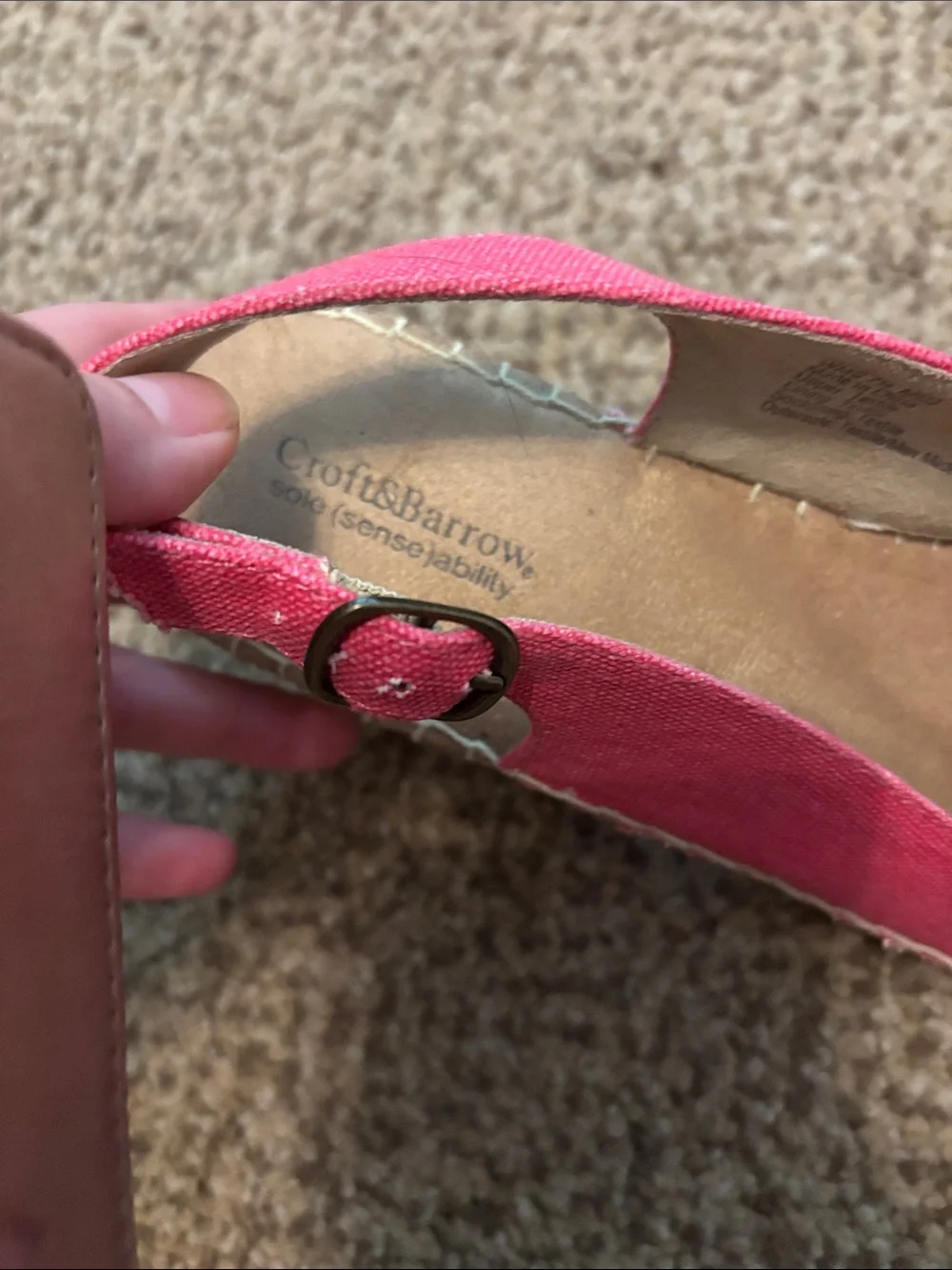 Women's Pink Slingback Espadrille Heels with Bow 7.5